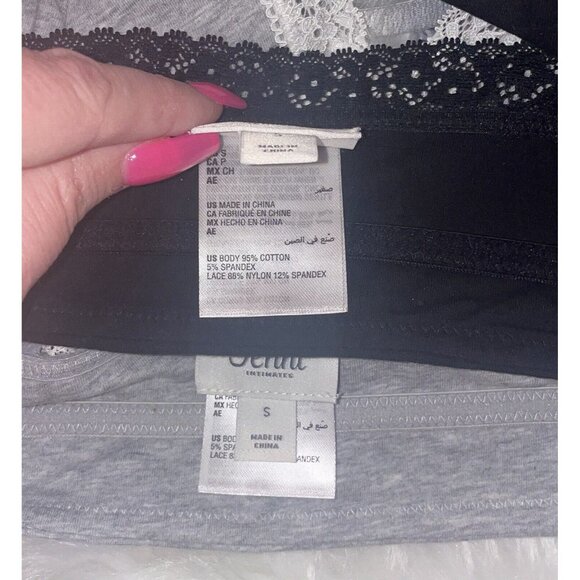 2 Jenni On Repeat Wide Lace Trim Cotton Bralettes Bras WF Womens S Small New - Picture 5 of 5